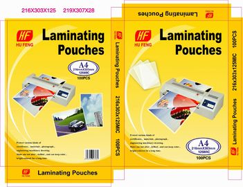 A3 A4 Size  80mic 100mic 125mic Gloss PET  laminating pouches lamination pouches