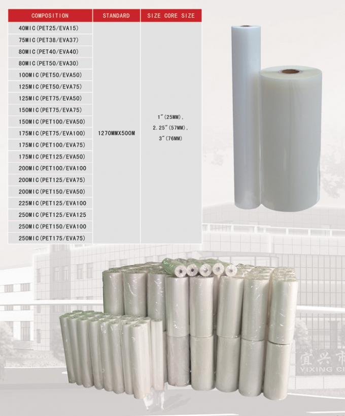 hot 1040mmx100m 75mic 125mic glossy matte roll laminating films thermal